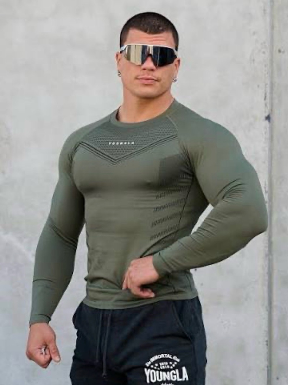YoungLA Men's 465 Superhero Compression Longsleeve size XXL